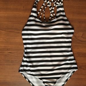 Stripe one piece swimsuit